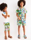 Boden Cotton Linen Shortsivory Multi Jungle Boys