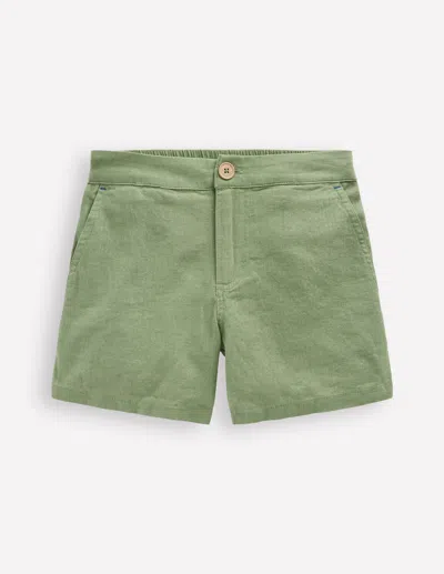 Boden Kids' Cotton Linen Shortsnewt Green Boys
