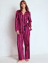 Boden Cotton Pajama Pants Pink Stripe  In Pink