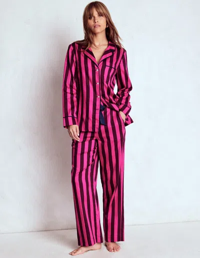 Boden Cotton Pajama Pants Pink Stripe