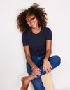 Boden T-shirt Aus Baumwolle Mit Puffärmeln-aqua Marine Marl In Multi