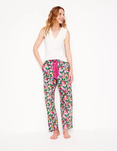 Boden Cotton Sateen Pajama Trousers Meadowsweetpink Fruit Paradise Women