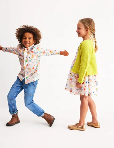 Boden Kids' Cotton Shirtbirthday Print Boys