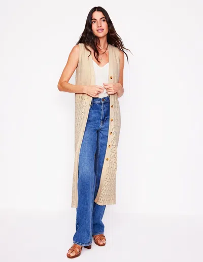 BODEN COTTON SLEEVELESS CARDIGAN WARM IVORY WOMEN BODEN