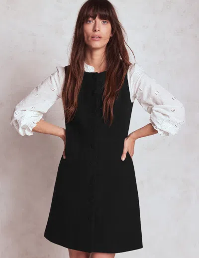 Boden Cotton Texture Shift Dress Black Women
