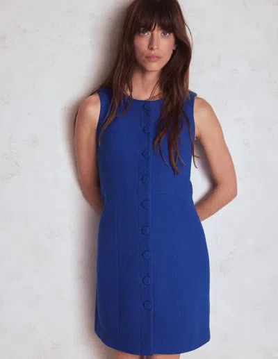Boden Cotton Texture Shift Dress Gallery Blue Women