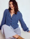 Boden Texturierte Strickjacke Aus Baumwolle-denim-blau In Blue