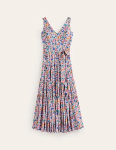 Boden Cotton Tiered Midi Dress Multi, Exotic Bloom Women  In Purple