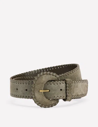 Boden Covered Whipstitch Belt Deep Olive Women  In Green