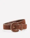 Boden Covered Whipstitch Belt Tan Women  In Beige