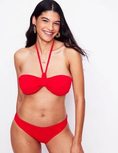 Boden Crinkle Texture Bikini Top Tulip Red Women