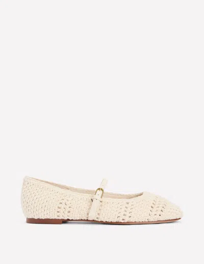 Boden Crochet Mary Jane Flats-ecru Female  In Neutral
