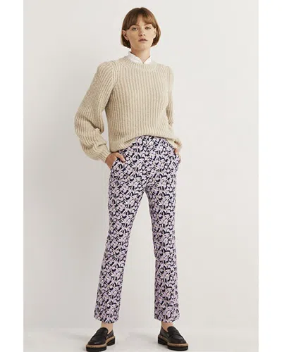 Boden Cropped Flare Trouser In Blue