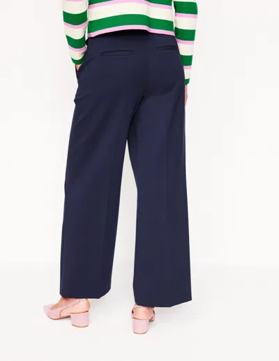 Boden Cropped Ponte Trousers-navy Female  In Blue