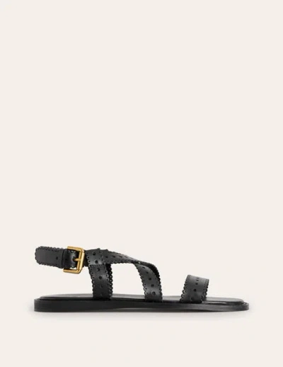 Boden Cross Strap Flat Sandals Black Women