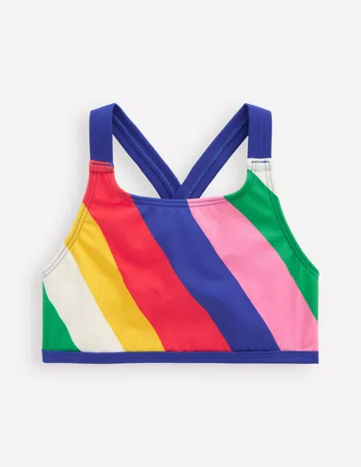 Boden Kids' Crossback Bikini Topmulti Rainbow Swirl Girls  In Multi