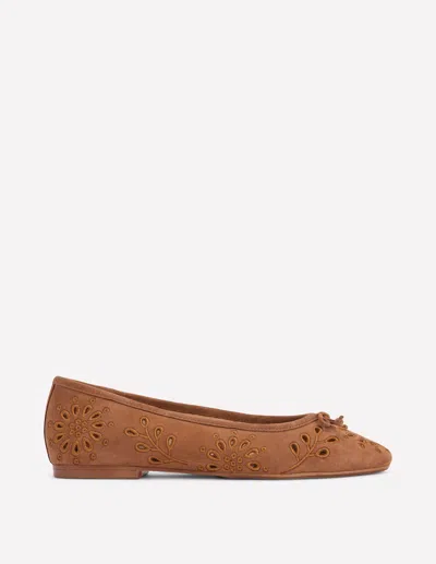 Boden Cut Out Ballet Flats-gingersnap Female