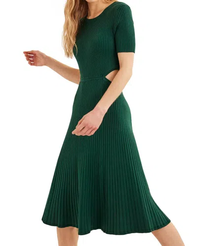 Boden Cut Out Knitted Midi Dress In Green