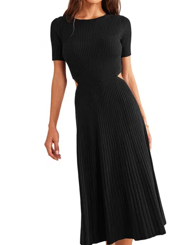 Boden Cut Out Knitted Midi Dress In Black