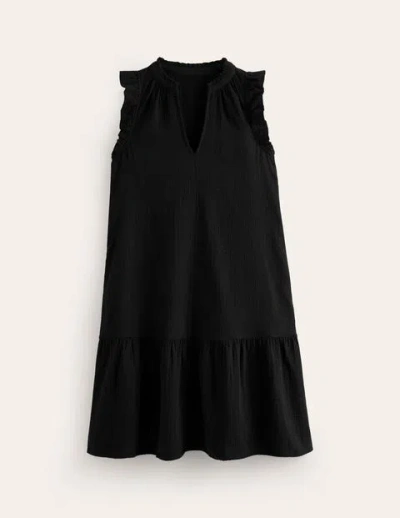 Boden Daisy Double Cloth Short Dress Black Women