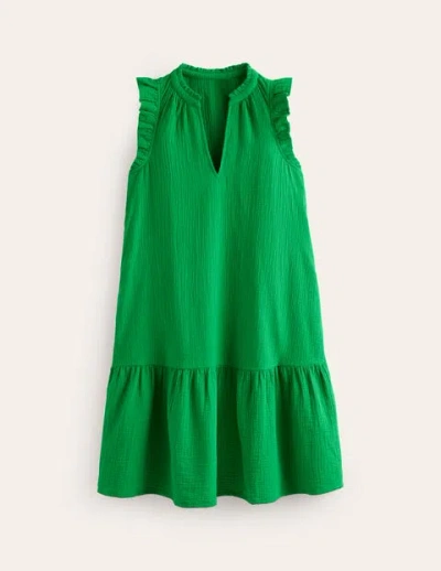 Boden Daisy Double Cloth Short Dress Kelly Green Women