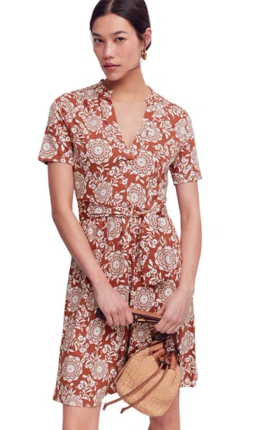 Boden Daisy Short Sleeve Cotton Blend Jersey Dress In Multi
