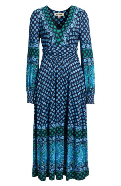 Boden Daphne Jersey Maxi Dress In Dawn Blue Paisley Posy