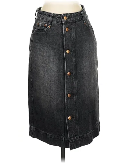 Pre-owned Boden Denim Skirt In Gray