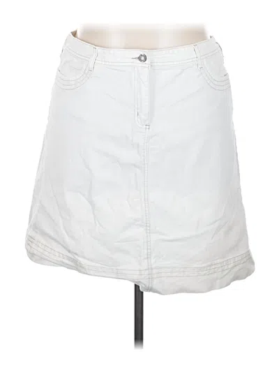 Pre-owned Boden Denim Skirt In White