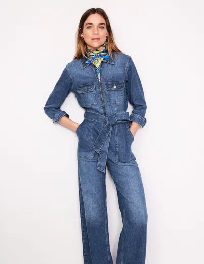 Boden Denim Utility Jumpsuitmid Vintage Women  In Blue