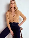 Boden Diane Pointelle-strickjacke-camel Meliert In Brown