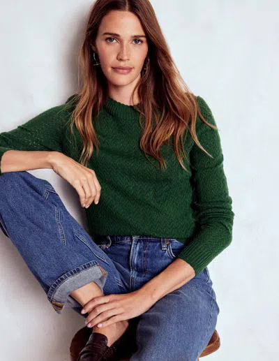 Boden Diane Pointelle Sweater Hunter Green