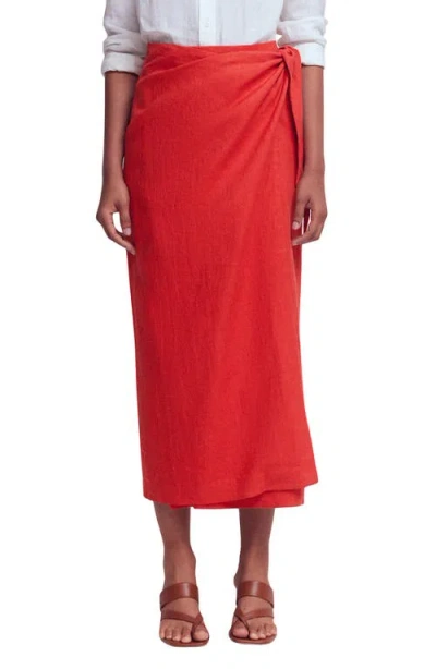 Boden Dimitra Tie-waist Column Skirt In Red