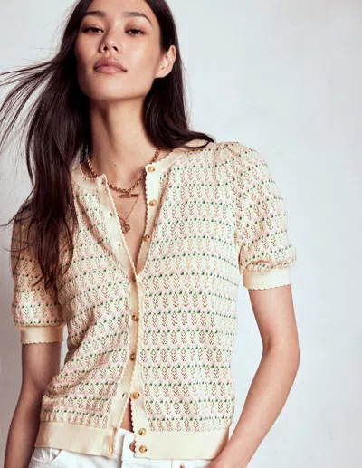 Boden Dot Pointelle Cardigan Pretty Floral Fair Isle Women