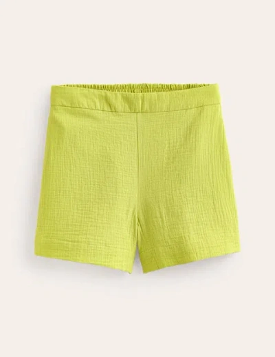Boden Double Cloth Shorts Bright Chartreuse Women