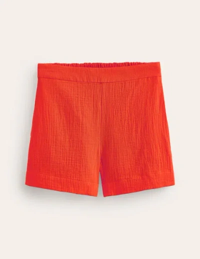 Boden Double Cloth Shorts Mandarin Orange Women