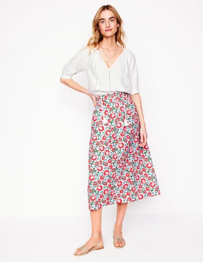 Boden Double Cloth Smocked Skirtivory, Garden Vine Women  In Multi