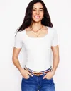 BODEN DOUBLE LAYER SCOOP TSHIRTWHITE WOMEN BODEN