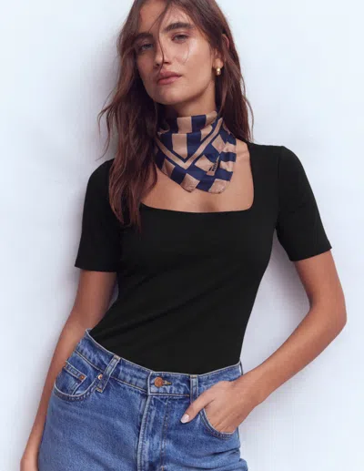 Boden Double Layer Square Neck Tee Black