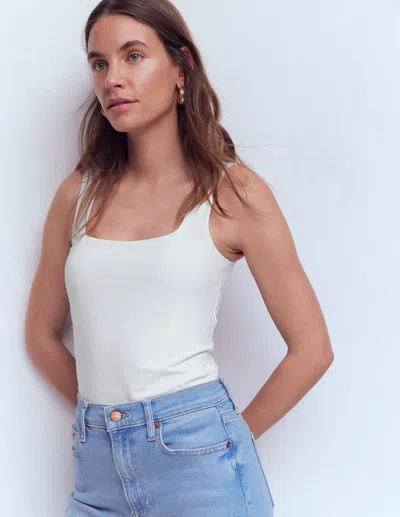 Boden Double Layer Square Neck Vest White