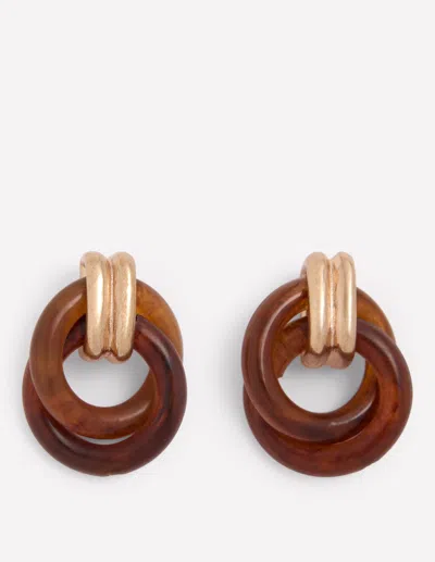 Boden Ohrringe Mit Zwei Gliedern-braun Schildpatt In Blue