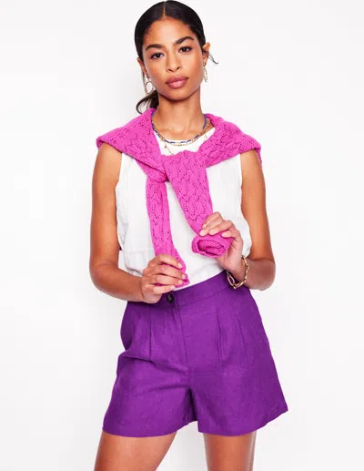 Boden Dulwich Linen Shortsroyal Purple Women