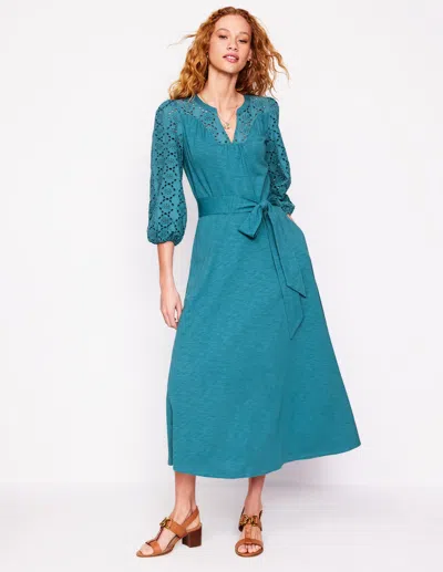 Boden Eden Broderie Jersey Dresswaterfall Blue Women