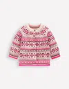 Boden Edie Fair Isle Cardigan Oatmeal Heritage Fair Isle  In Multi