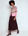 Boden Edie Fair-isle-strickjacke-rosa, Rentier In Pink