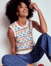 Boden Edie Fair-isle-top-haferbeige Meliert, Blumen In Multi