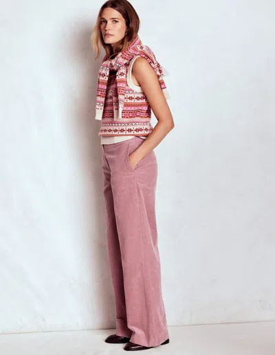 Boden Edie Fair Isle Vest Pink Heritage Fair Isle  In Multi