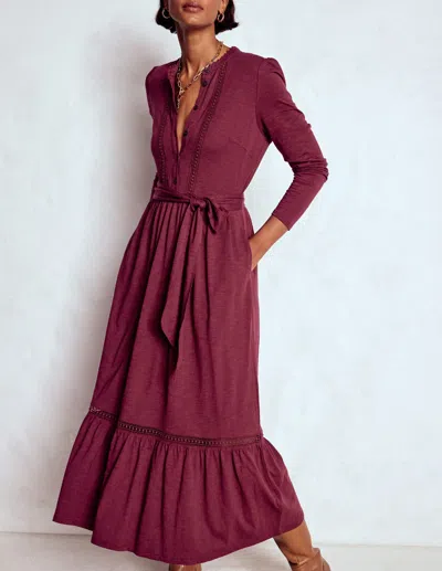 Boden Edwina Jersey Shirt Dress Deep Wisteria  In Purple