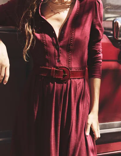 Boden Edwina Jersey Shirt Dress Deep Wisteria  In Red