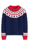 Boden Eleanor Fair Isle Crewneck Sweater In Blue